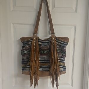 Bohemian Fringe Tote Bag - Multicolor